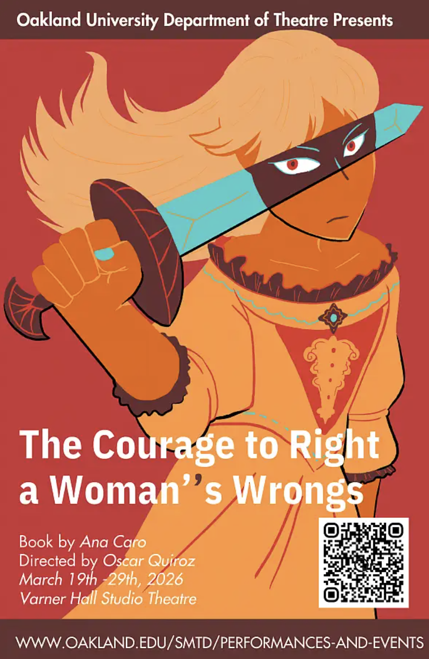 Poster with girl holding sword