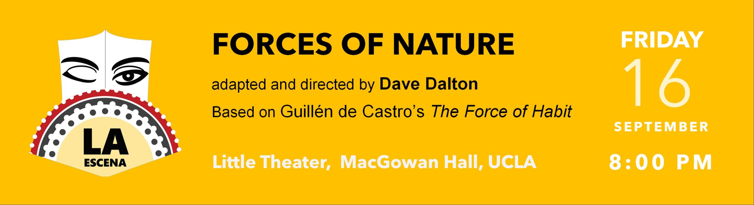Banner with the title" Force of Nature" on it