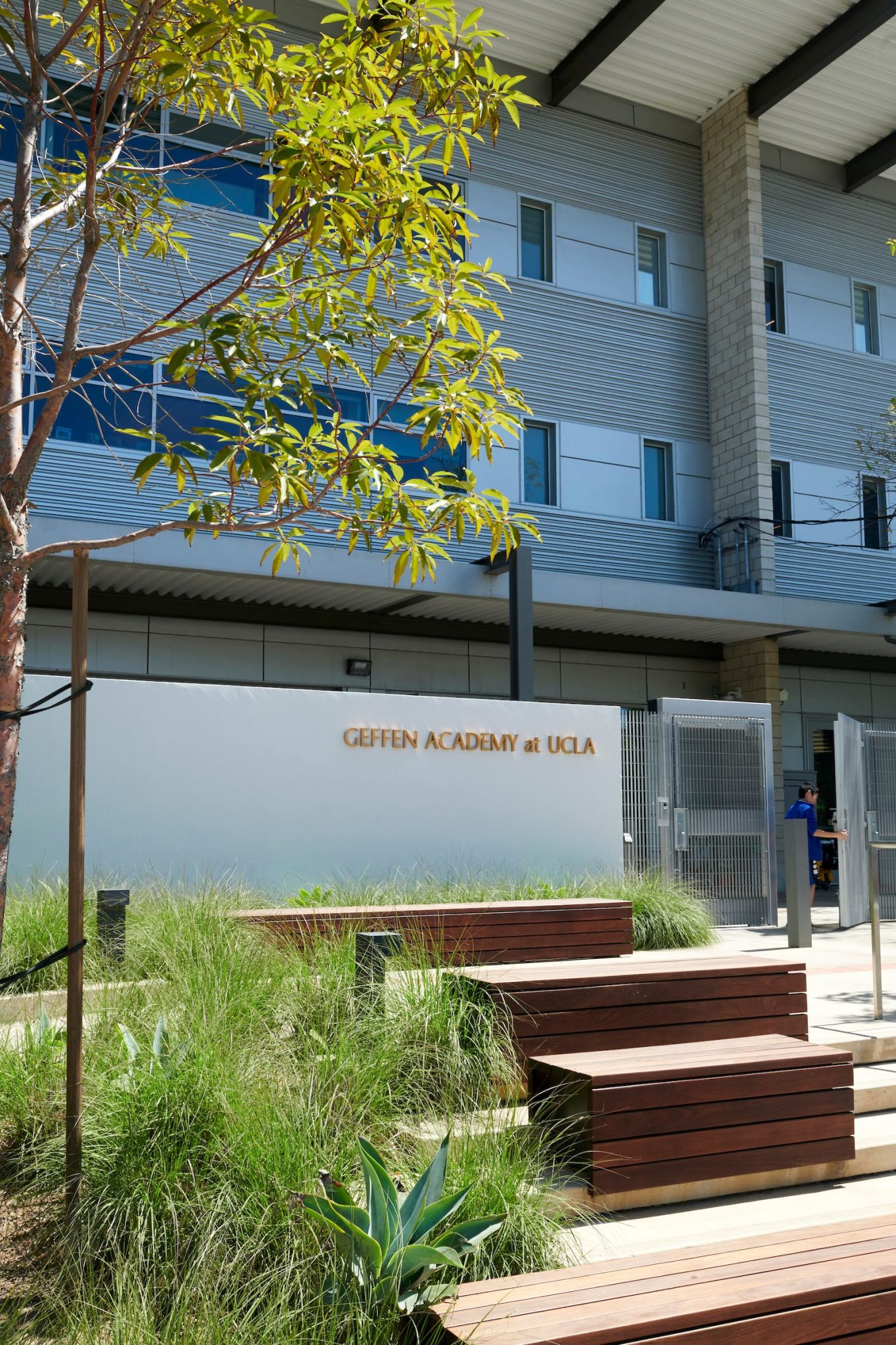 facade of the Geffen Academy at UCLA